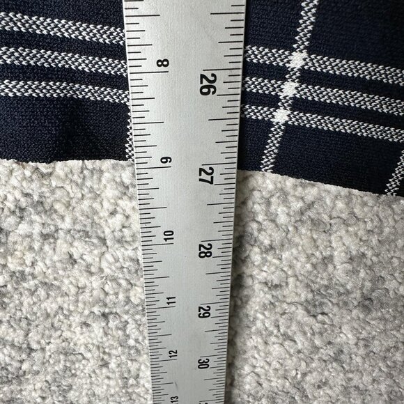 Theory Peplum Sweater Womens Small Navy Windowpane Plaid Kalora Lustrate Top - Picture 3 of 6